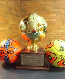 The trophy given to the champions of the futsal league. (Photo Courtesy of Seth Noonkester)