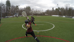 UMF Women's Lacrosse players warm up for their game. (Photo Courtesy of Patty Smith)