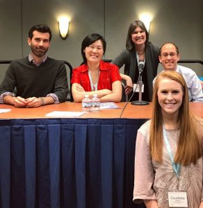 Fowler with 2017 AWP Journalism panelists. (Photo courtesy of Courtney Fowler)