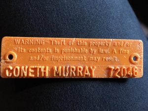 The lobster tag belonging to Coneth Murray (Photo Courtesy of Caroline Farrell). 