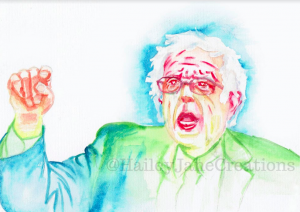 Bernie Sanders watercolor painting by Hailey Jane Creations. (Photo Courtesy of Etsy)