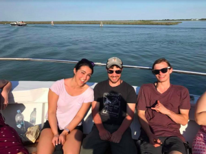 Kristen Manzo, David Tschirch and Don Hutchins enjoy a trip through the Venice lagoon. (Photo Courtesy of Luann Yetter)